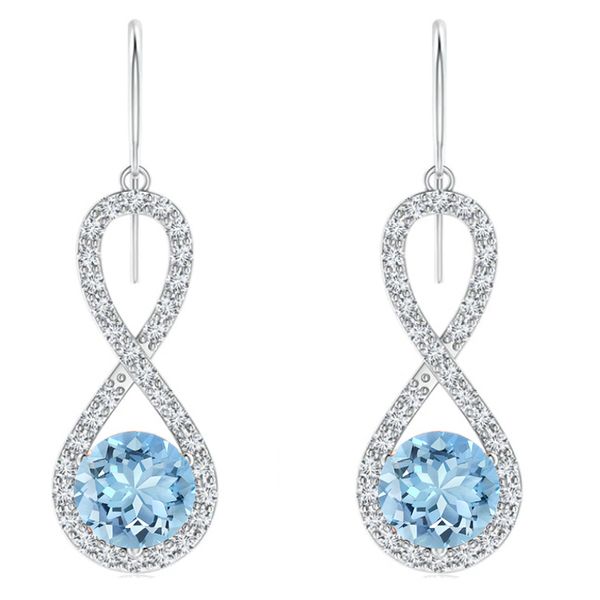 Civetta Spark Megan Earring -Swarovski Aquamarine Crystal Rose