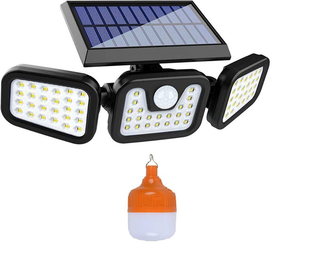 Essentials For You: Solar Powered Motion Sensor Dual Head LED Flood Light 