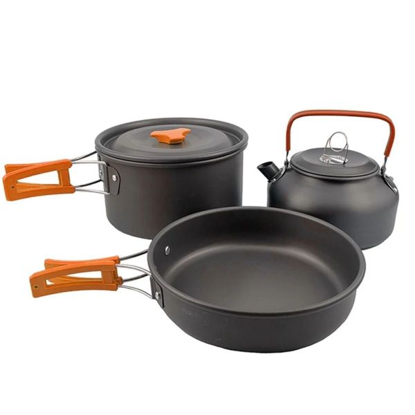 Orange Portable Camping Cookware Set