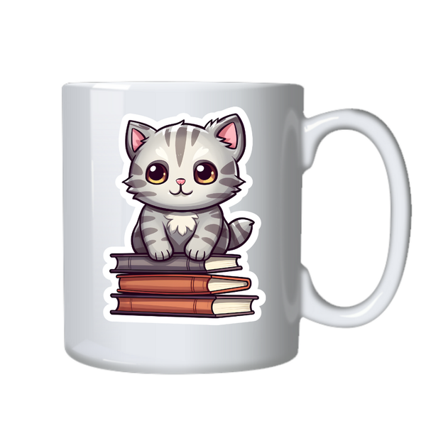 Kitten Cat 2 Kawaii Sticker Theme Mug Cup Birthday Christmas Gift 502
