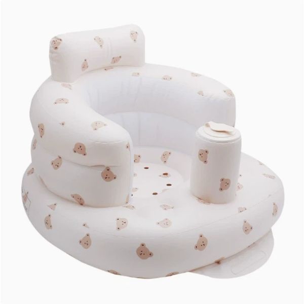 Inflatable Baby Seat Built in Pump &amp; Back Support for Toddler Sitting Up