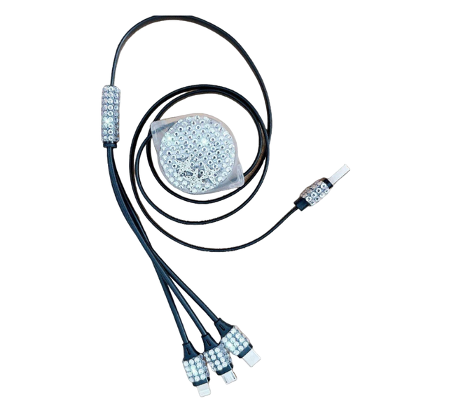 Blingerz Star Diamond Design 3-In-1 Data Cable