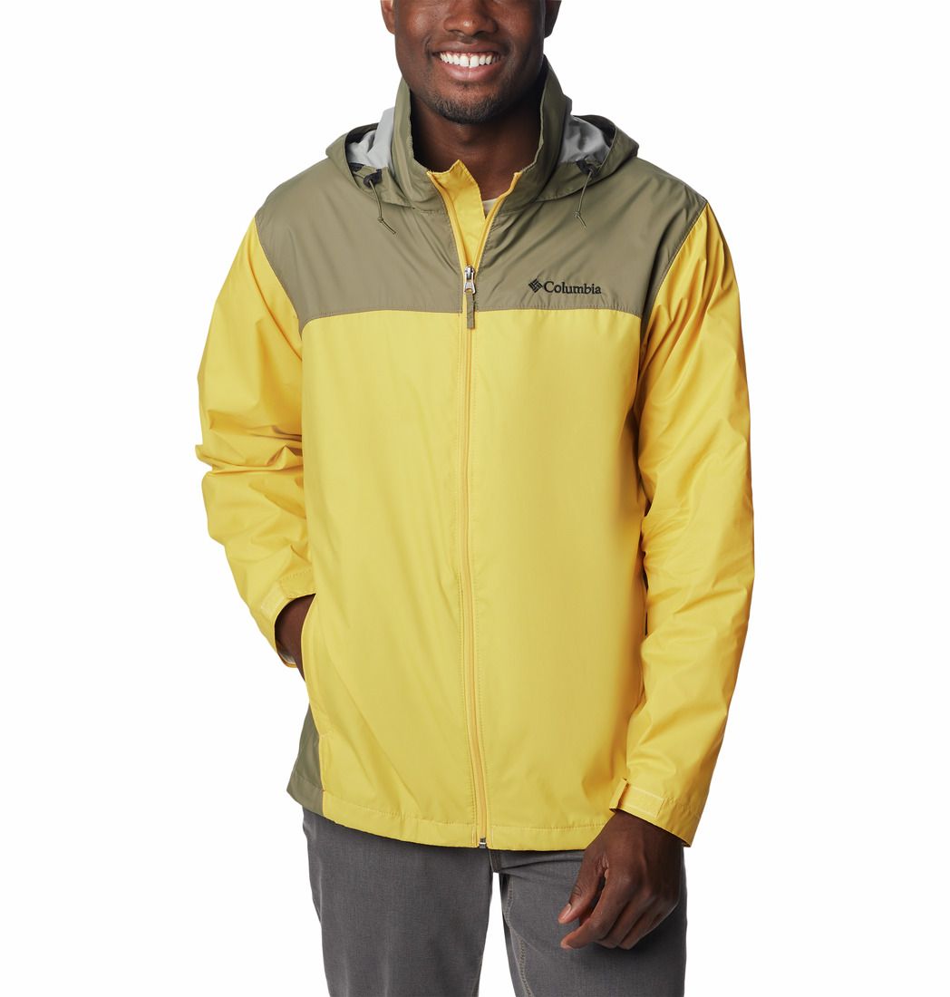 Columbia Men's Glennaker Lake Rain Jacket Gold Nugget Stone Green