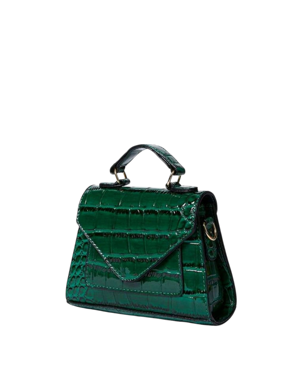 Chic Mini Crocodile Embossed Flap Satchel Bag