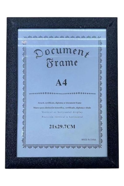 12-Piece A4 Certificate &amp; Photo roughcast Frame Set 21 × 29.7 cm - Black.