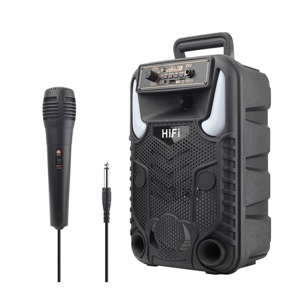 8 inch Wireless Speaker USB/FM/AUX/Karaoke/TWS/led light RX-8147A