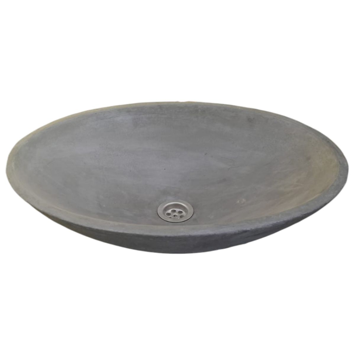 Charcoal Cement Oval Basin 50x35x15 cm