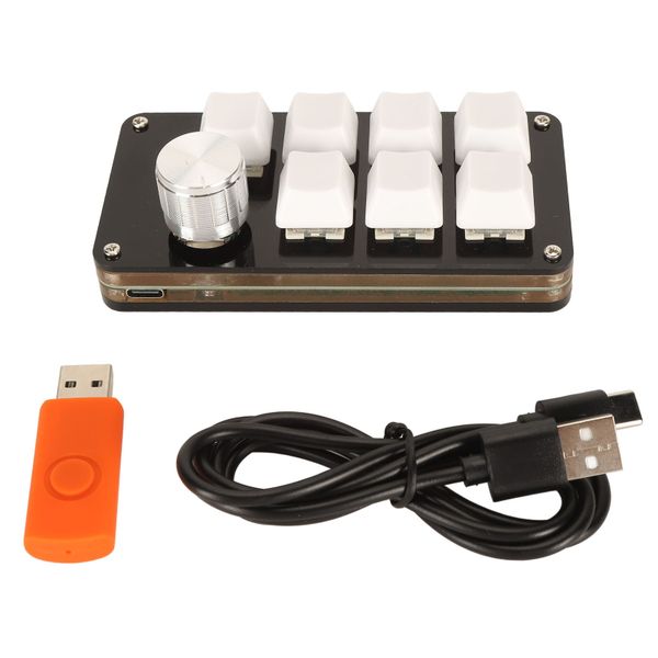 7 Key Mini Keypad Knob, Blue Switch, One Handed Gaming