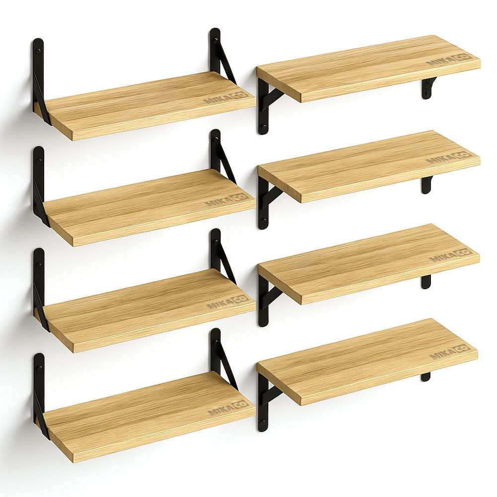 MIkaco DIY Wall-Mounted Single Shelf 8 - Piece Set