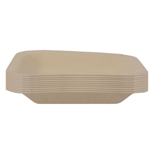 Regent Disposable Wooden Square Plates 10 Pieces- 150x150x20mm