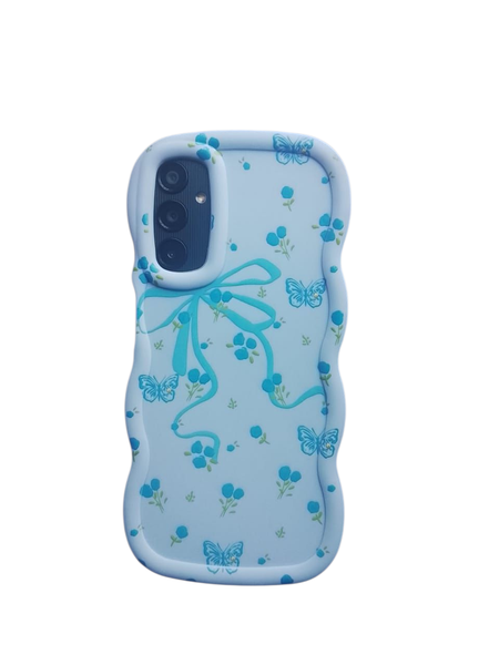 Bow Knot Designs-Blue Phone Case Compatible With Samsung Galaxy A14