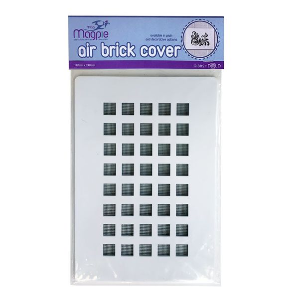 Modern Grid Design Airbrick Cover - White