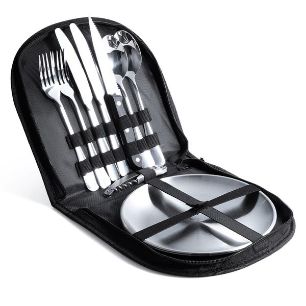 Stainless Steel Steak Dinnerware Set Cutlery Set -11 Pieces-Silver