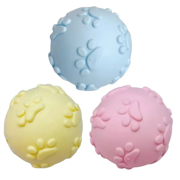 Floating Squeaky Dog Toy Ball, TPR Chew &amp; Fetch Toy for Training, 3 Pieces