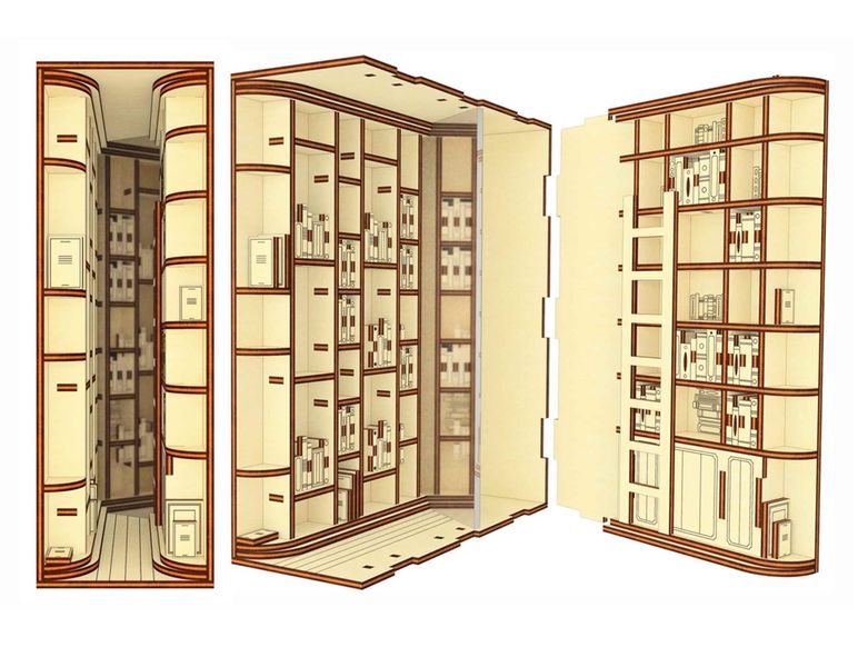 Library Book Nook DIY Kit Diorama 3D Puzzle Wooden 3D Model