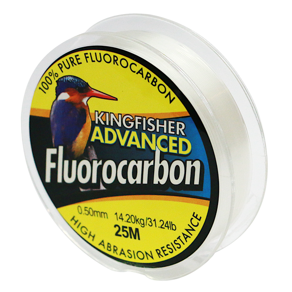 Kingfisher Advanced Fluorocarbon Leader Line 25m (31.24Lb/14.20Kg) (Clear)