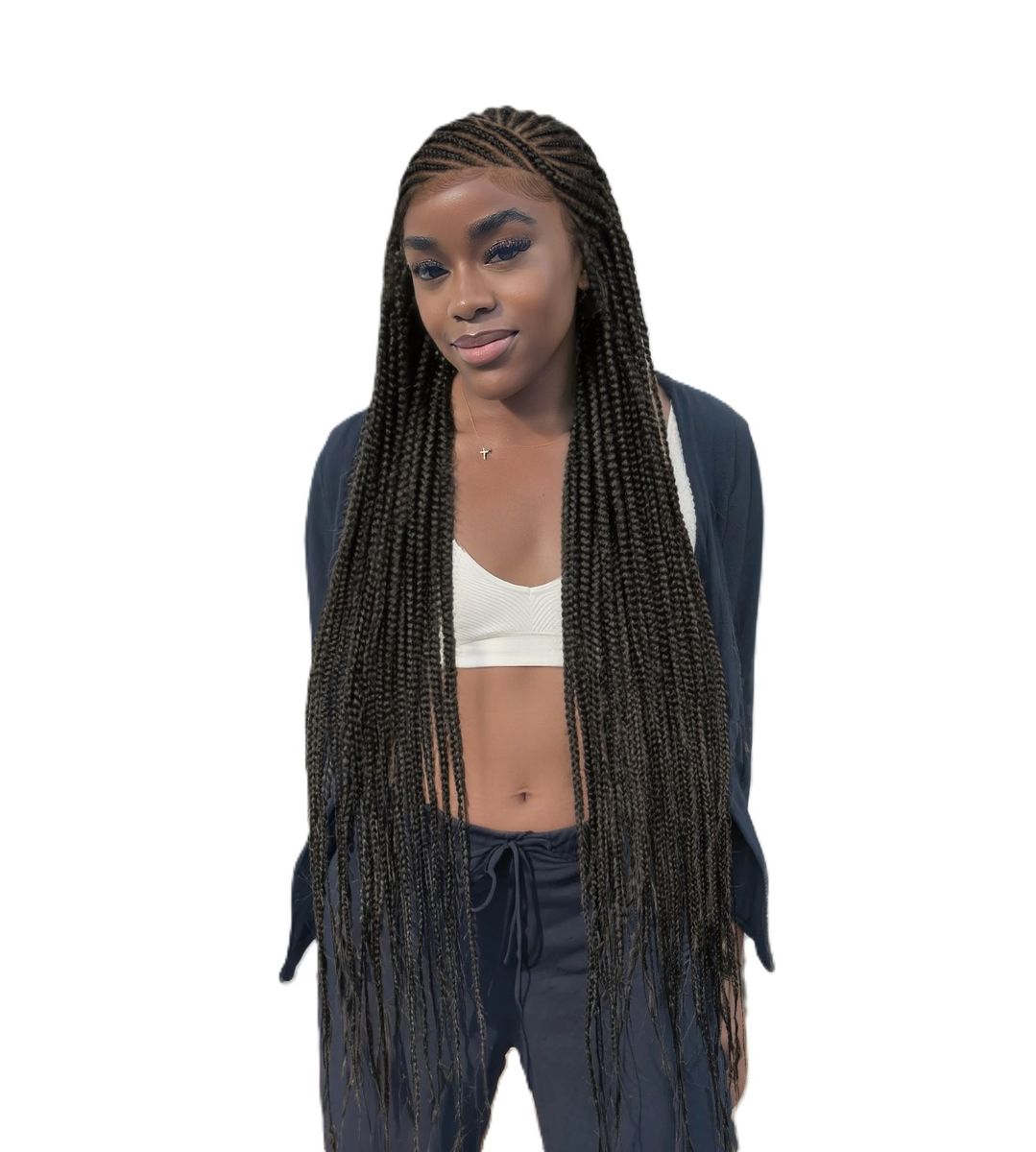 Full Lace Synthetic Wig Braided Party Wear Chemical Fiber Wig