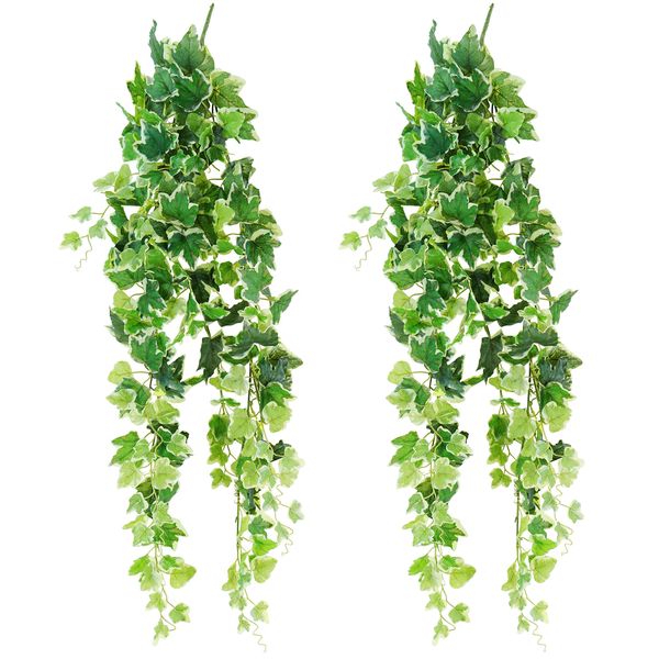 HouzeComfort Artificial Hanging Ivy Pot Planter and Decor Plant 2 Pack