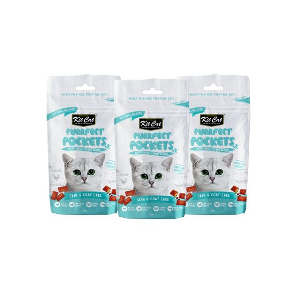 Kit Cat Purrfect Pockets - Skin &amp; Coat Care (3 x 60g)