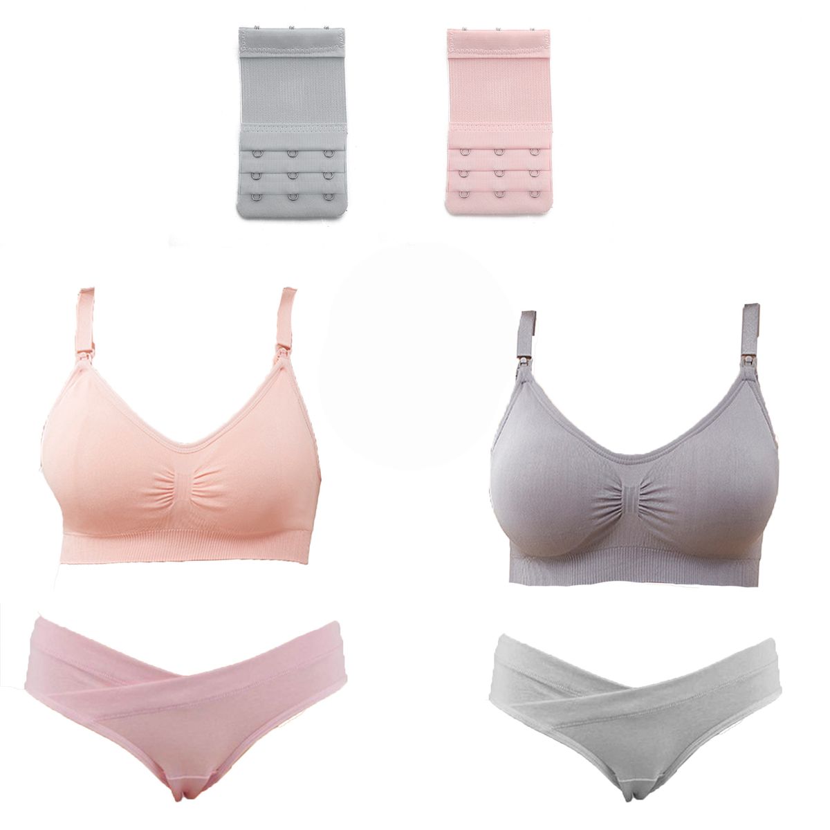 2 set Women's Nursing Bras and Maternity Panties with extension buckle