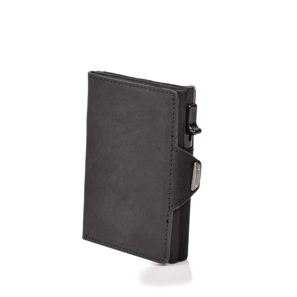 The Automatic Leather Pop Up Wallet Card Holder with RFID &amp; Coin Pocket