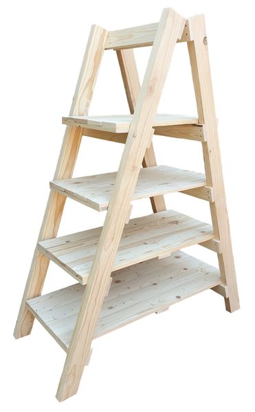 Pallet Wood A-Frame/Ladder Shelves Used For Storage Or Display