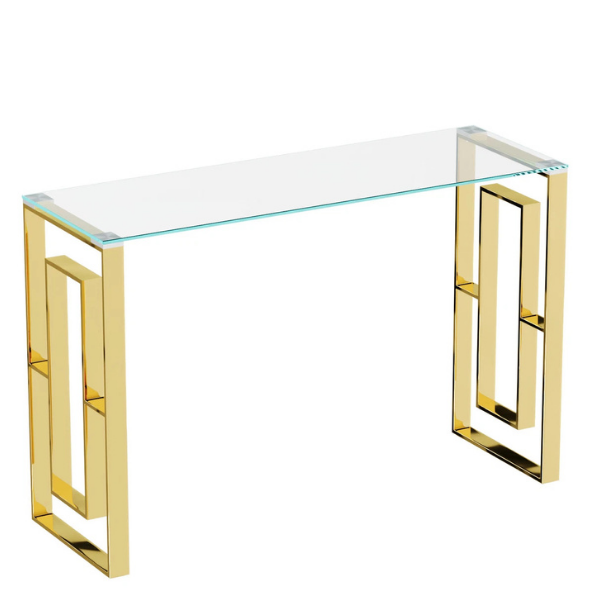 Sara Console Table Stainless Steel Glass