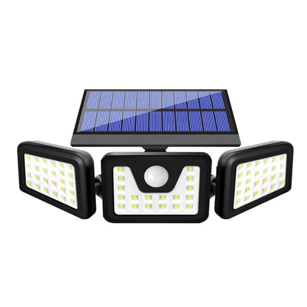 Rotated Hanging 3 Head 74LED Security Light 5.5W LED Solar Wall Light