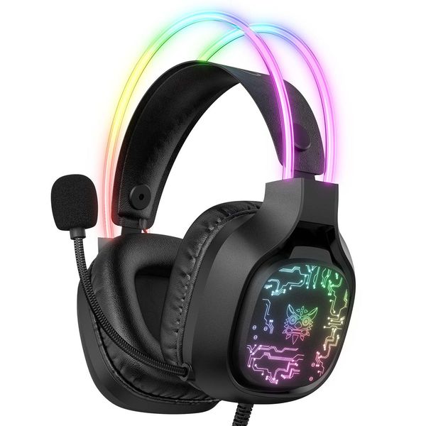 ONIKUMA X22 USB 3.5mm Cool RGB Dynamic Light Wired Gaming Headset with Mic