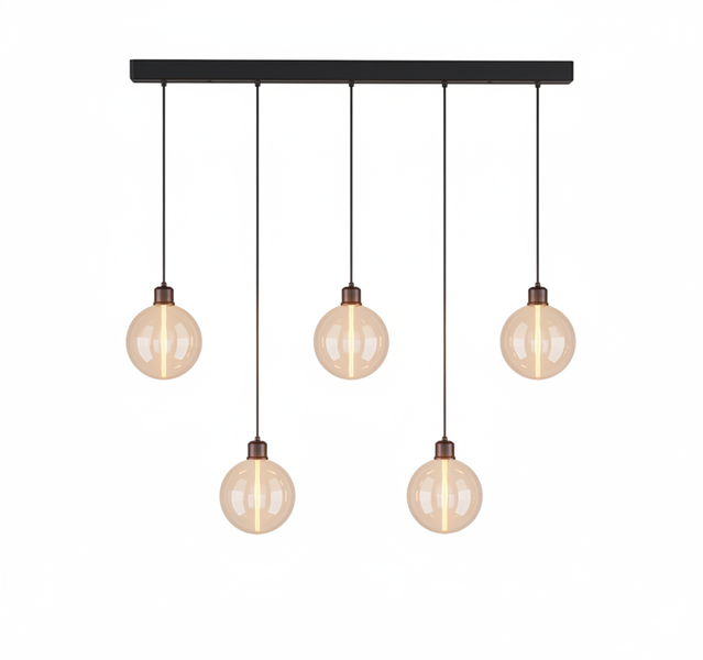 DrLight Simple Modern 5 Bulb Dinning Chandelier with G125 Bulb Long Base