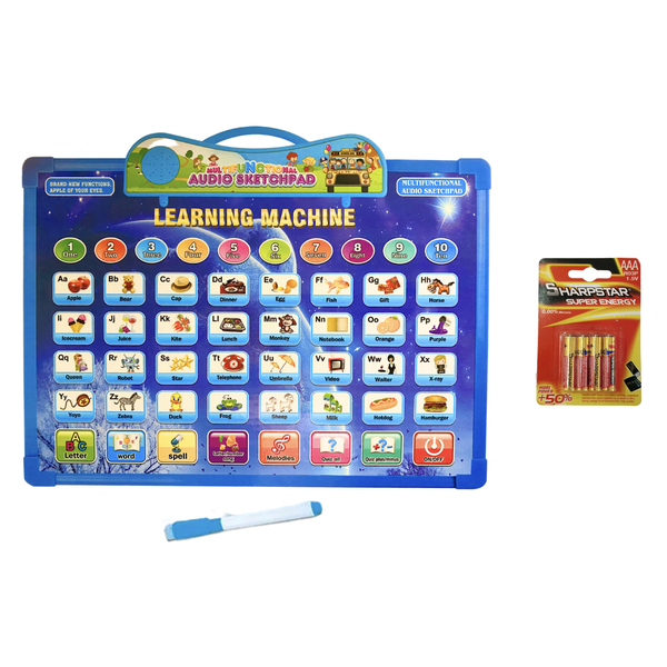 2-in-1 Interactive Educational Sound Learning &amp; Drawing Board + Batteries