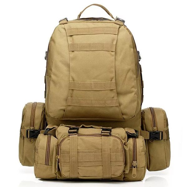 Tactical Backpack with 3 Molle Bags (55L)