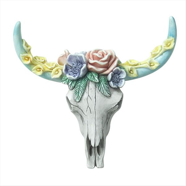 Cow Skull Wall Pendant Succulents Flower Cow Head Miniature S