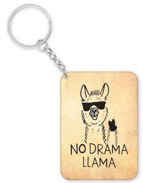 No Drama Llama Birthday Christmas Gift Keyring