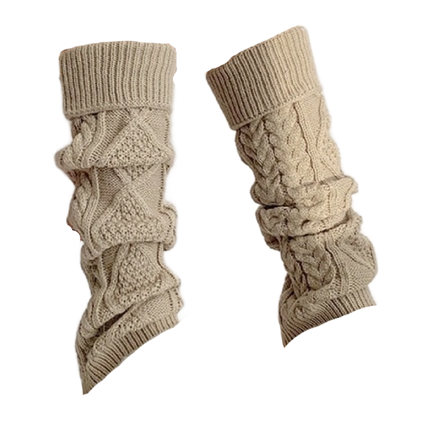 Leg Warmers - Knitted Pattern Rhombus-Winter Unique Funky Fashion Wear