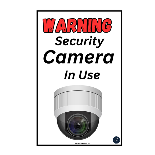 Outdoor Gate Warning Sign - "Warning Security Camera In Use