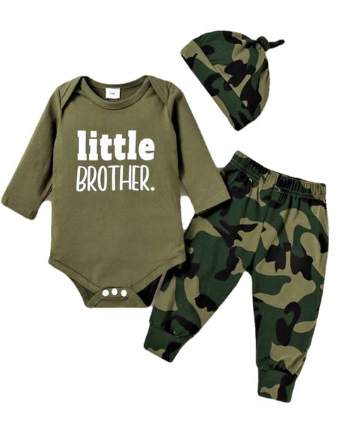 Cute Baby Boy 3 PieceArmy Camouflage Long Sleeve Set