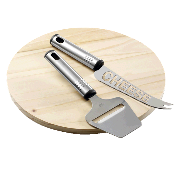 Wooden Cheese Board with Knife and Slicer