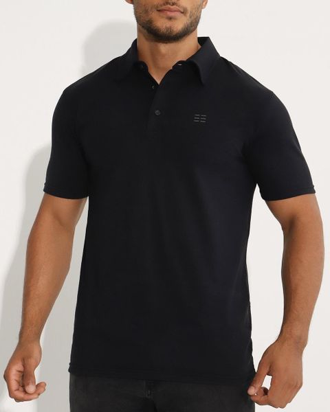 Breeth Breathable Comfortable Cotton Mens Polo Golf Shirt - Black/Charcoal