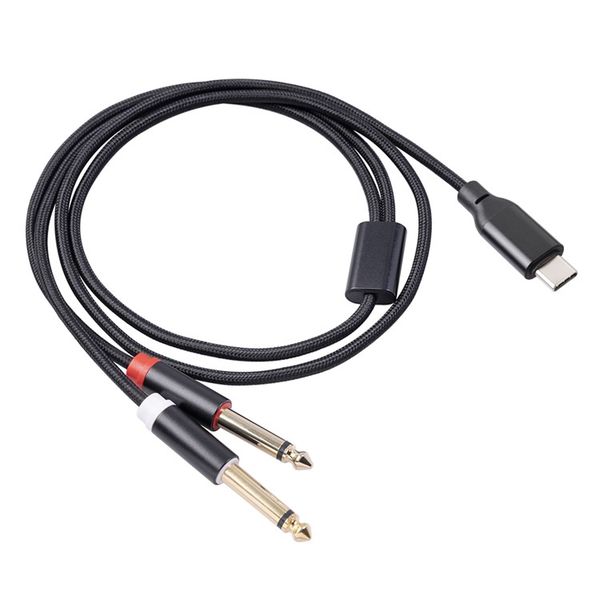 Type-C Male to Dual 6.35mm Audio Cable Y Splitter Cord