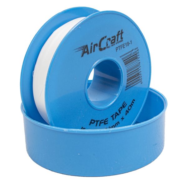 Air Craft - PTFE Tape - Roll - 19mm x 0.1mm x 40m - 6 Pack