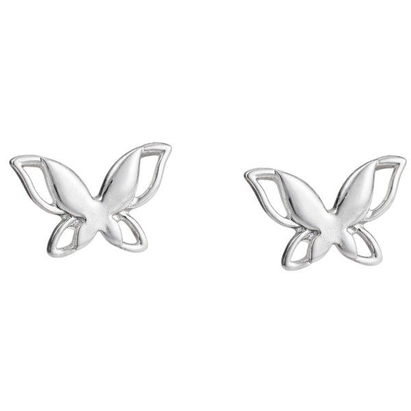 Elegant Butterfly Stud Earrings - Silver