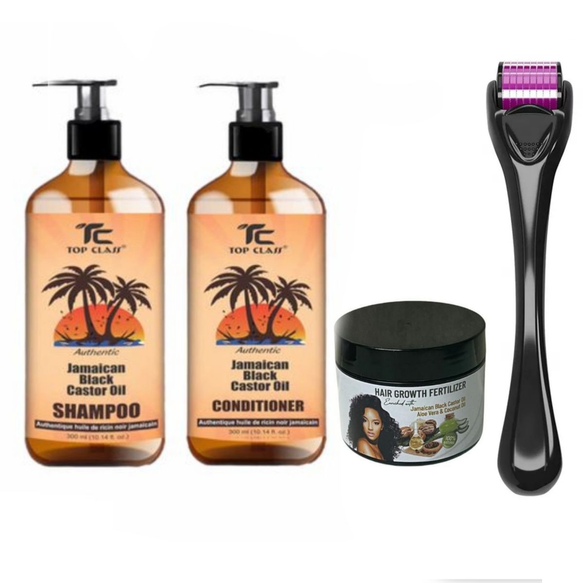 Jamaican Hair Regrowth Shampoo & Conditioner & Fertilizer & Derma