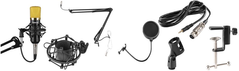 Vonyx CMS400B Studio Set Condenser Microphone Set (complete kit)