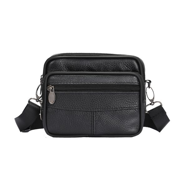 Small Men Genuine Leather Crossbody Bag