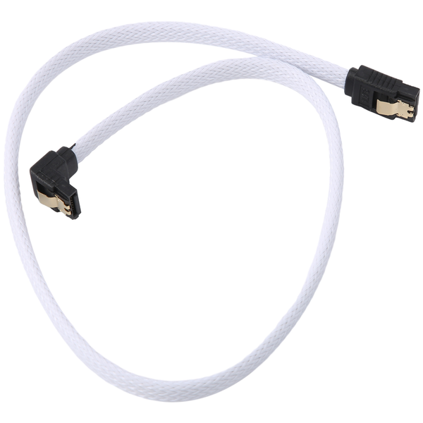 50CM SATA 3.0III SATA3 7pin 6Gb/s Data Cord with Nylon Sleeved(White)