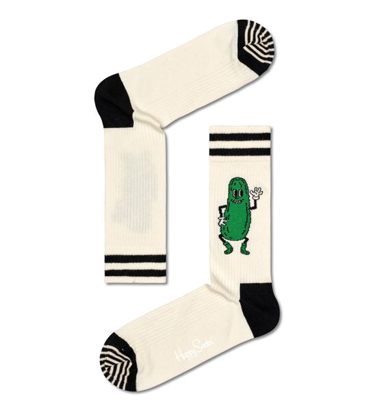 White and Green Pickles Sock