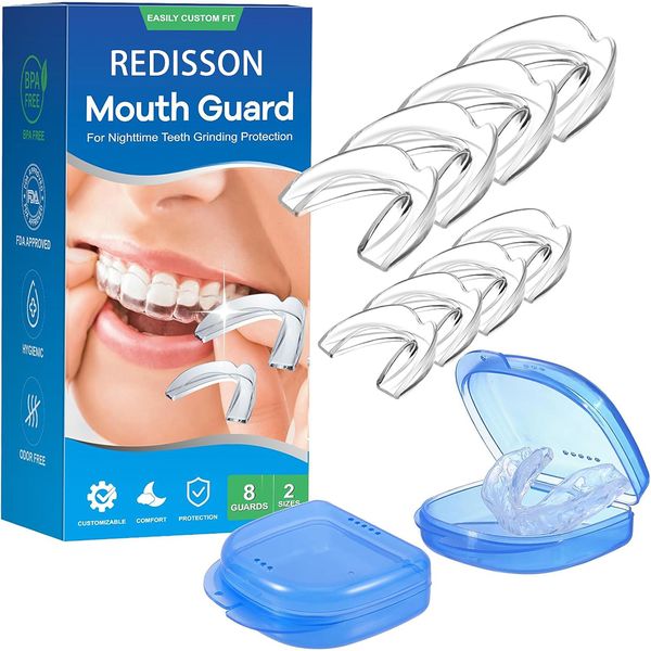 8Pcs Mouth Guard for Clenching Teeth at Night, Upgraded Teeth Grinding