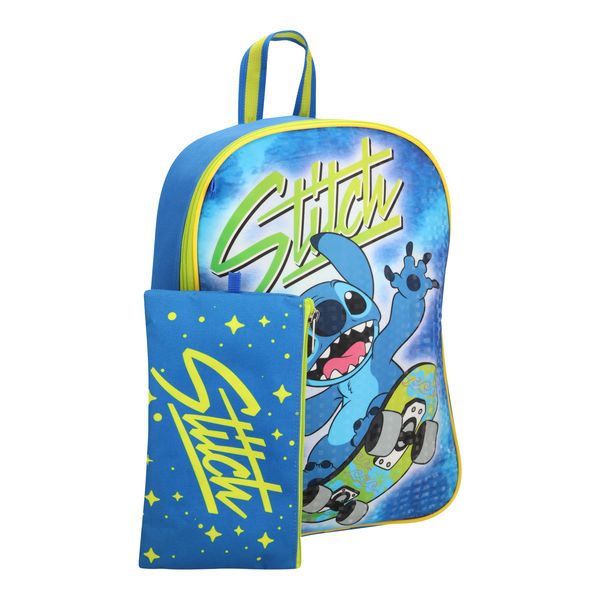 Stitch Skateboard Backpack + Pencilbag