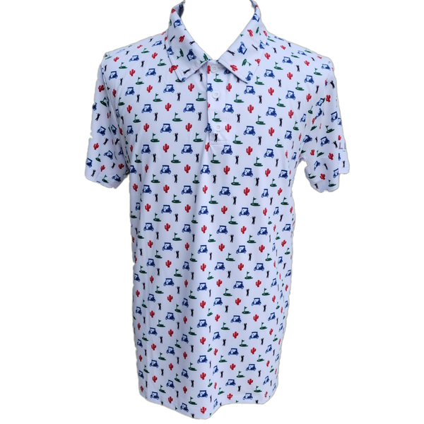 Mudball Golf - Men's Golf Shirt - Cart Cactus